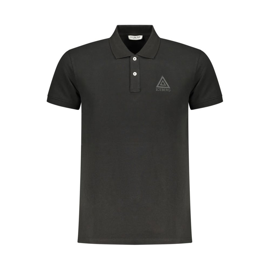 Black Cotton Men Polo Shirt