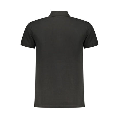Black Cotton Men Polo Shirt