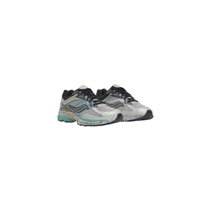 Gray Synthetic Athletic Sneakers
