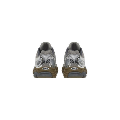 Silver Synthetic Athletic Sneakers