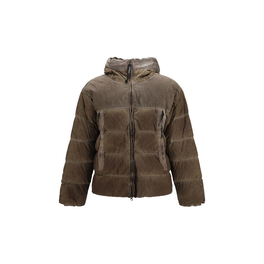 Brown Polyamide Full-Length Jacket