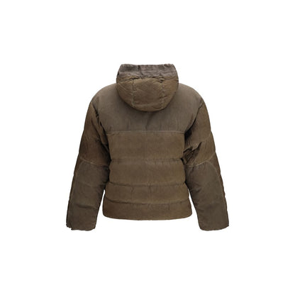 Brown Polyamide Full-Length Jacket