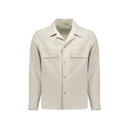 Beige Virgin Wool Shell Jacket