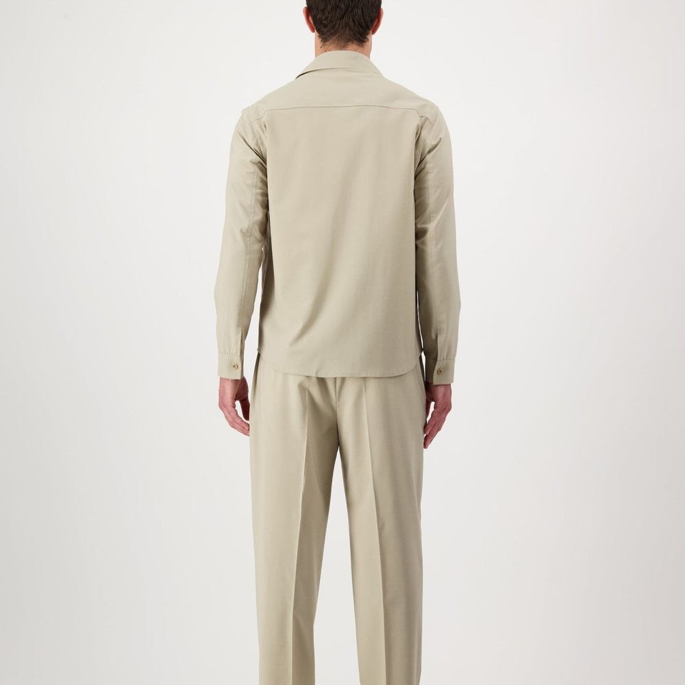 Beige Virgin Wool Shell Jacket