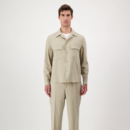 Beige Virgin Wool Shell Jacket