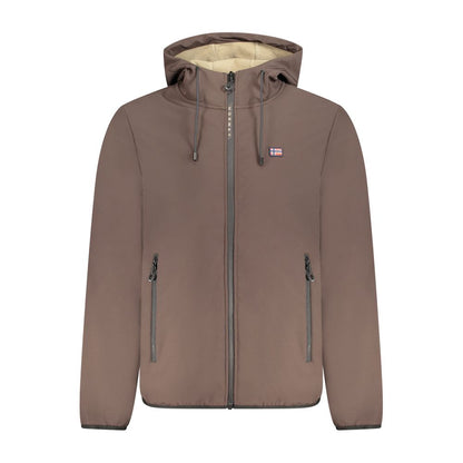 Brown Polyester Men's Jacket