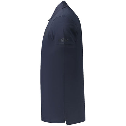 Blue Cotton Mens Polo Shirt