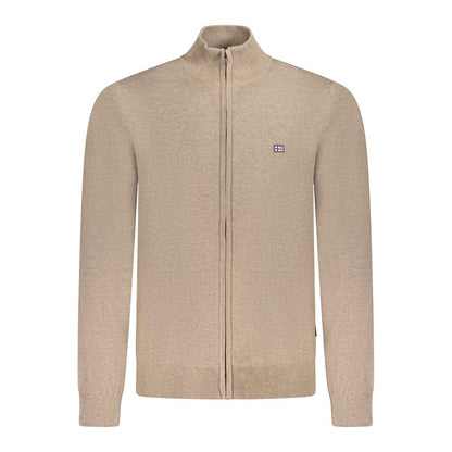 Brown Polyester Men's Cardigan