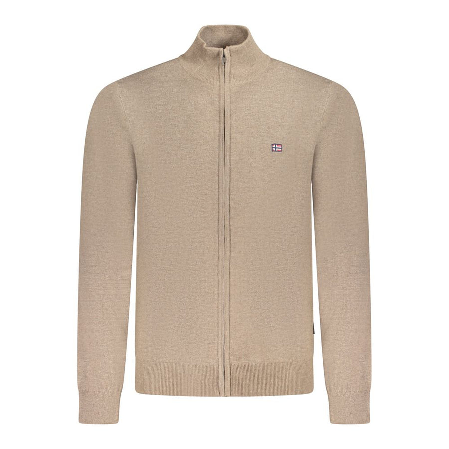 Brown Polyester Men's Cardigan