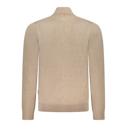 Brown Polyester Men's Cardigan
