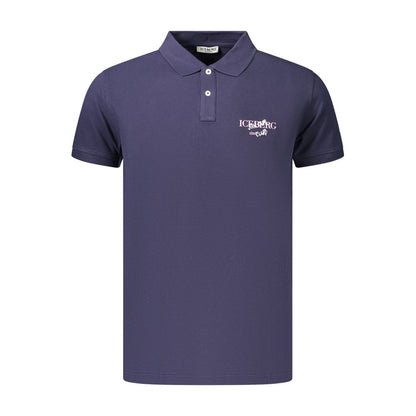 Blue Cotton Men's Polo Shirt