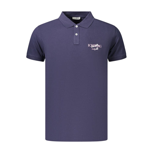 Blue Cotton Men's Polo Shirt
