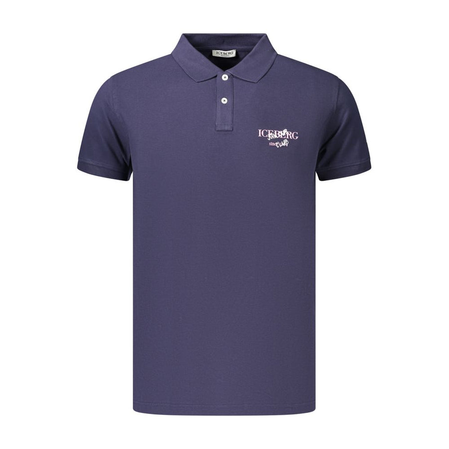 Blue Cotton Men's Polo Shirt