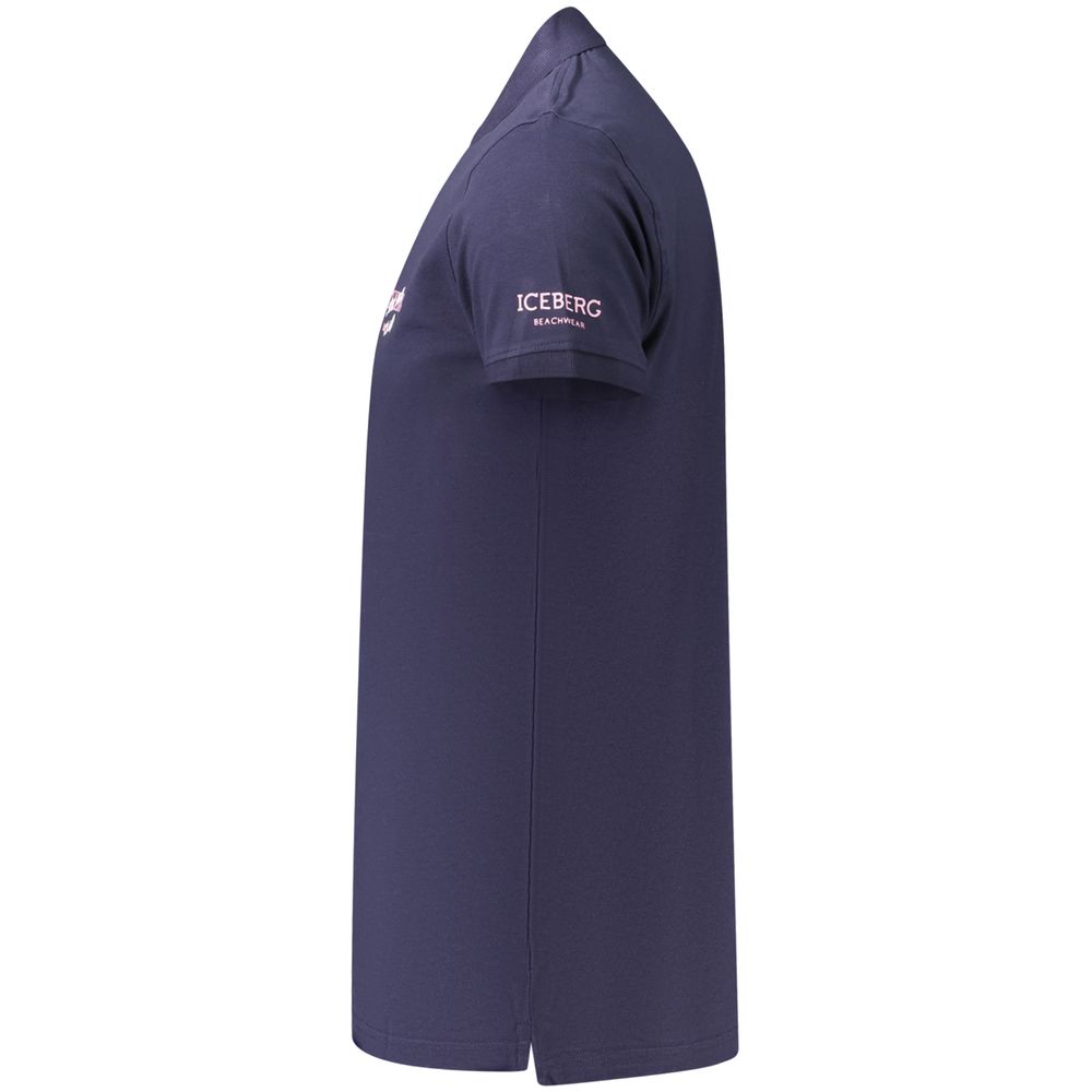 Blue Cotton Men's Polo Shirt