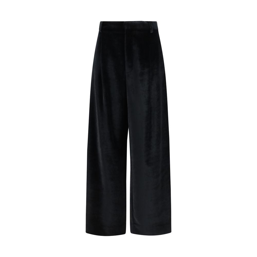 Black Viscose Casual Pants