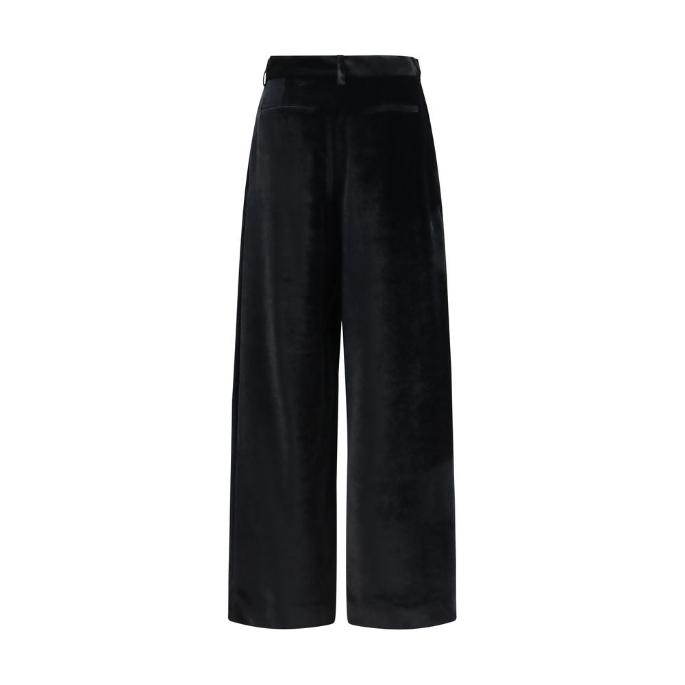 Black Viscose Casual Pants