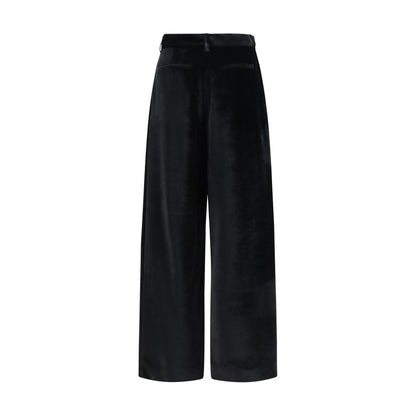 Black Viscose Casual Pants