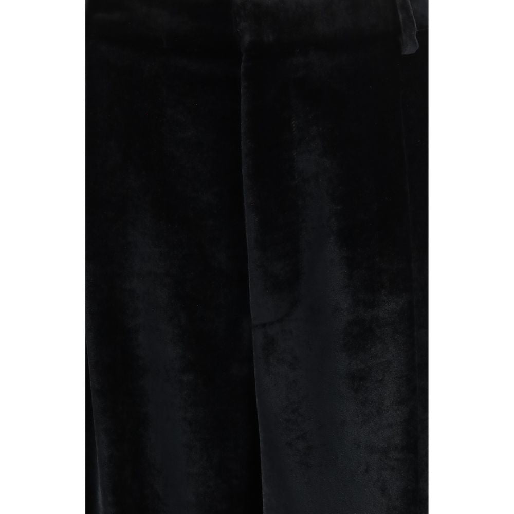 Black Viscose Casual Pants