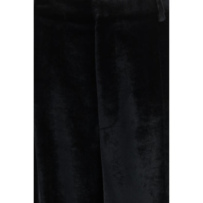 Black Viscose Casual Pants