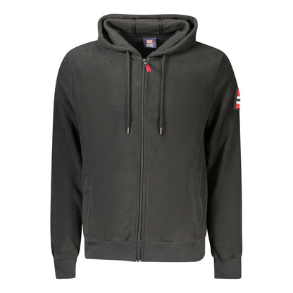 Black Polyester Mens Sweatshirt with Hood