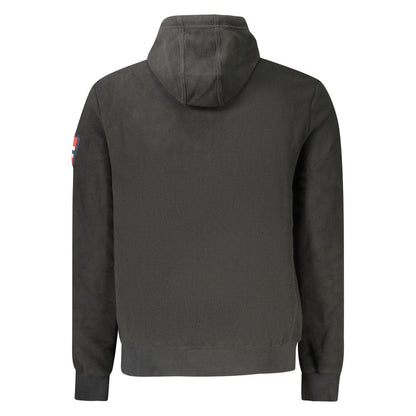 Black Polyester Mens Sweatshirt with Hood
