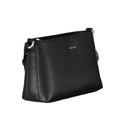 Black Polyester Women Handbag