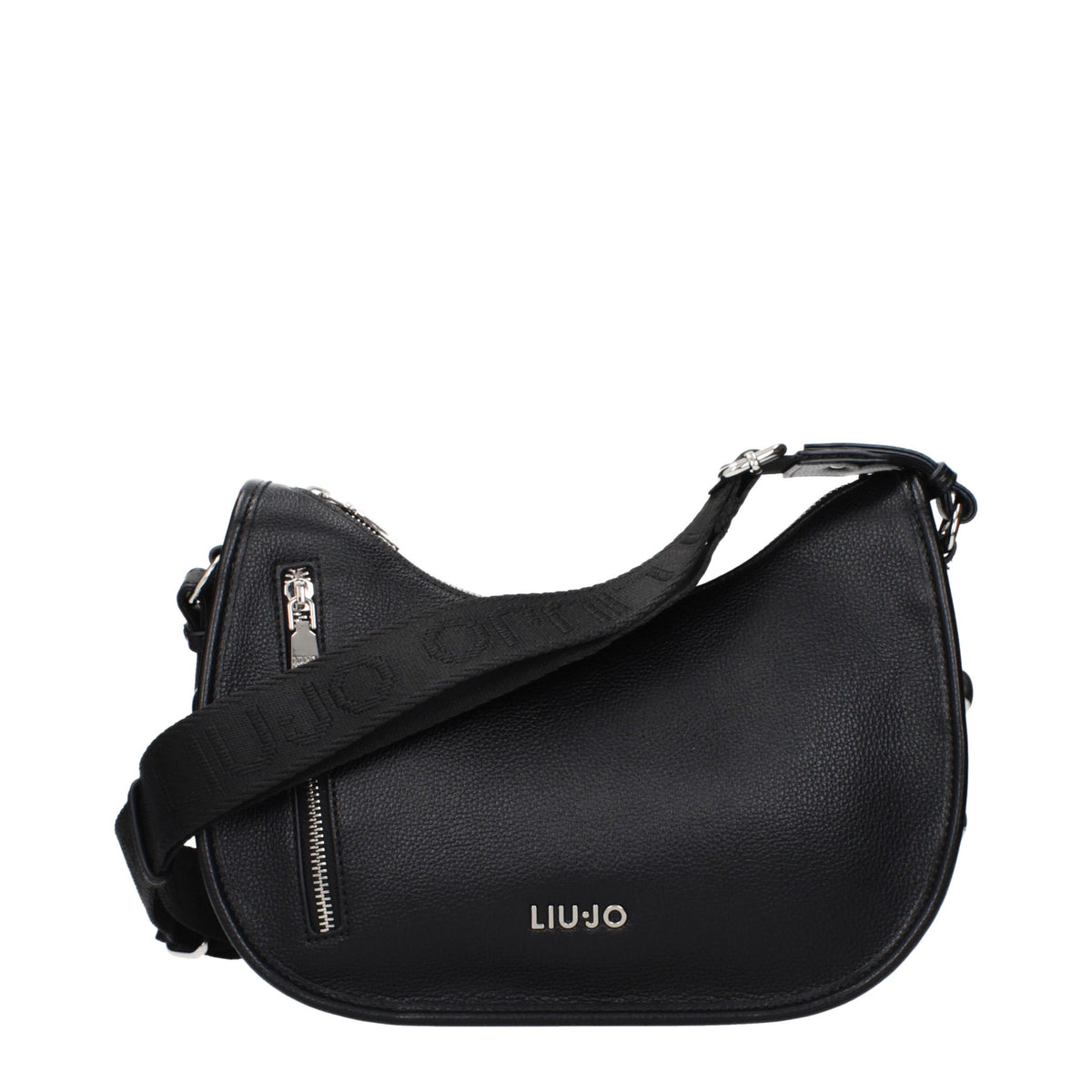 Black Polyester Crossbody Bag
