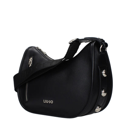 Black Polyester Crossbody Bag