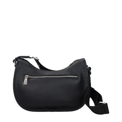 Black Polyester Crossbody Bag