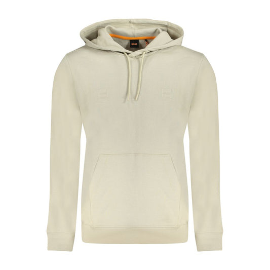 Beige Cotton Men Sweatshirt