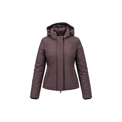 Brown Polyester Full-Length Jacket