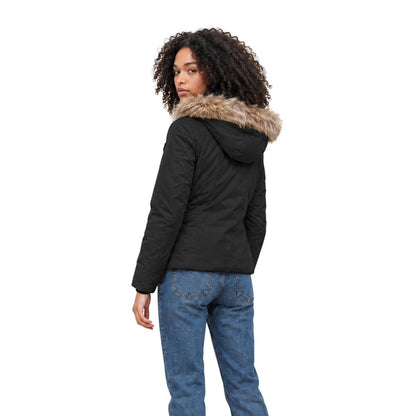 Black Polyester Full-Length Jacket