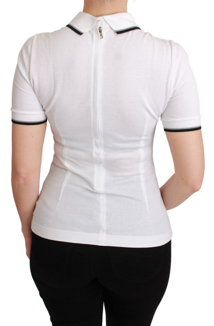 White Cotton Polo #dgfamily T-shirt