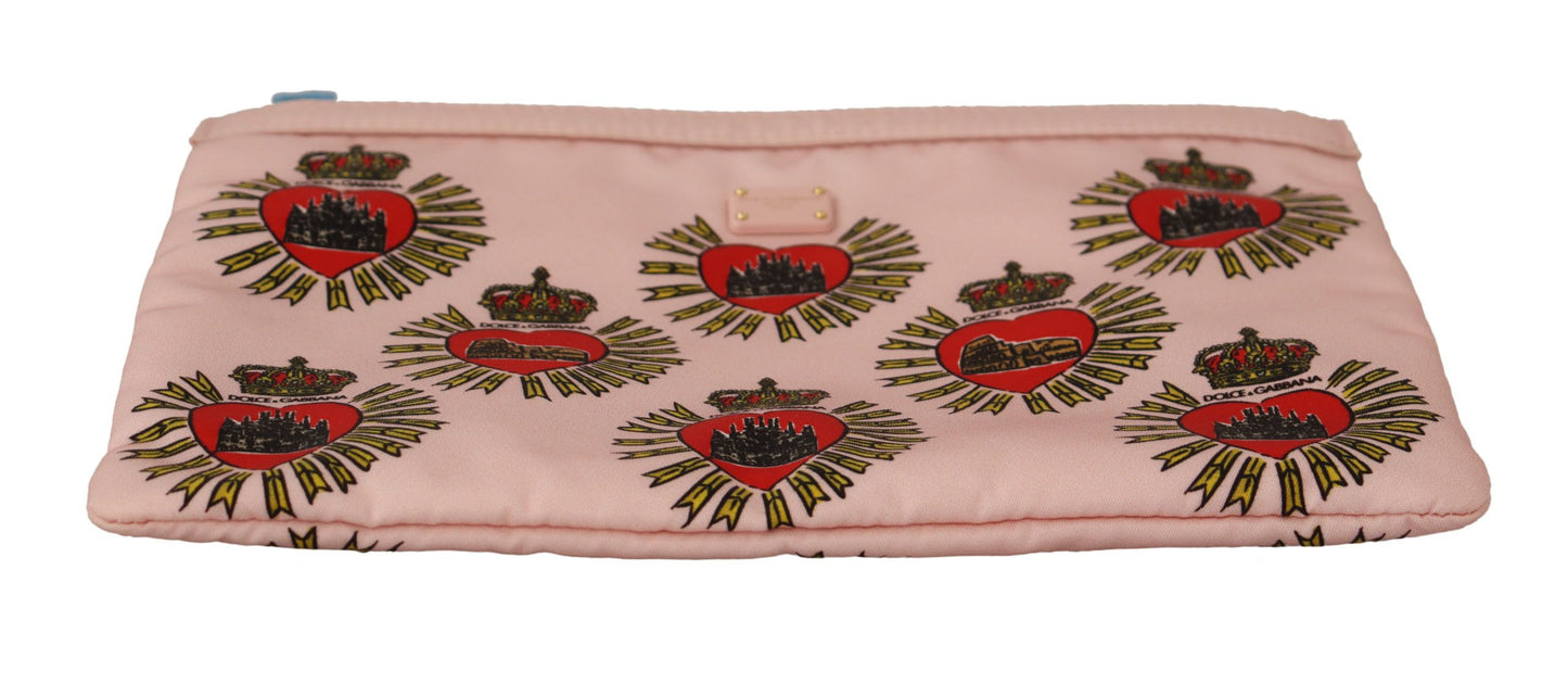 Clutch Pink D&G Logo Devotion Heart Toiletry Pouch Wallet