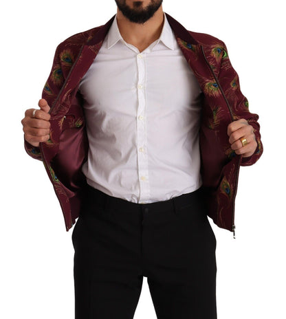 Red Peacock Polyester Stretch Full Zip Jacket