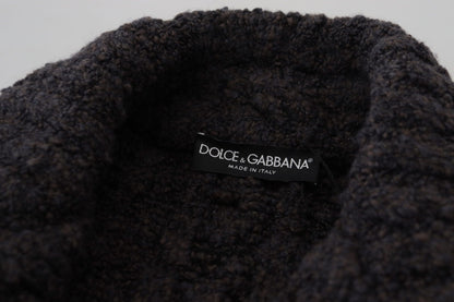 Black Wool Knit Double Breasted Coat Jacket