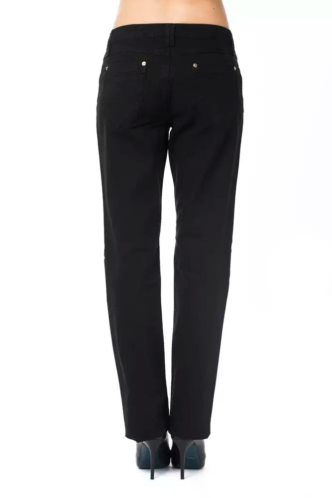 Black Cotton Women's Pants