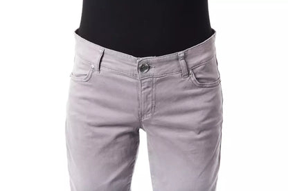Gray Cotton Women Jeans