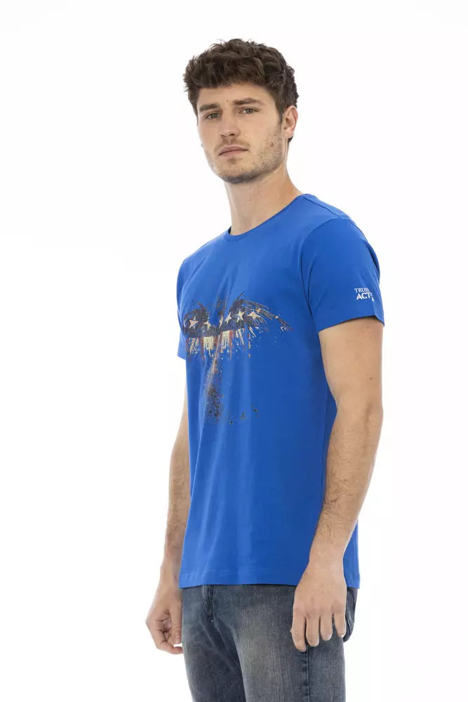 Blue Cotton Men's T-Shirt