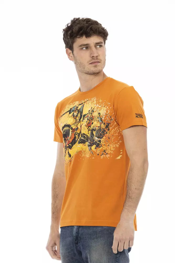 "Orange Cotton Men T-Shirt"