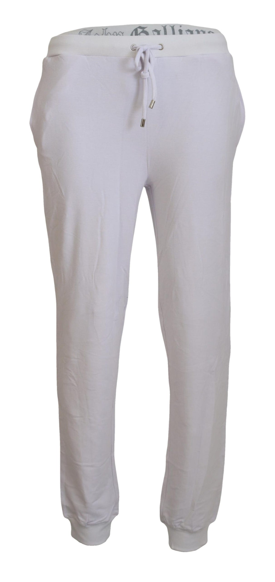 White Cotton Logo Mens Jogger Pants