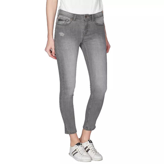 Gray Cotton Women's Jeans