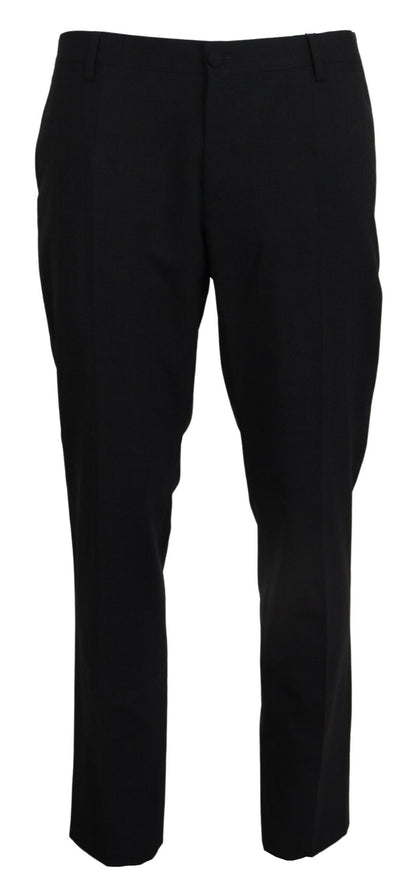 Gray Wool Stretch Dress Formal Slim Fit Pant