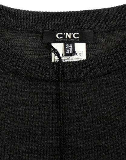 Gray crewneck pullover sweater