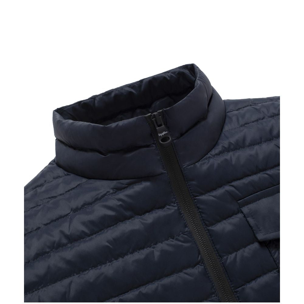 Blue Nylon Men Jacket