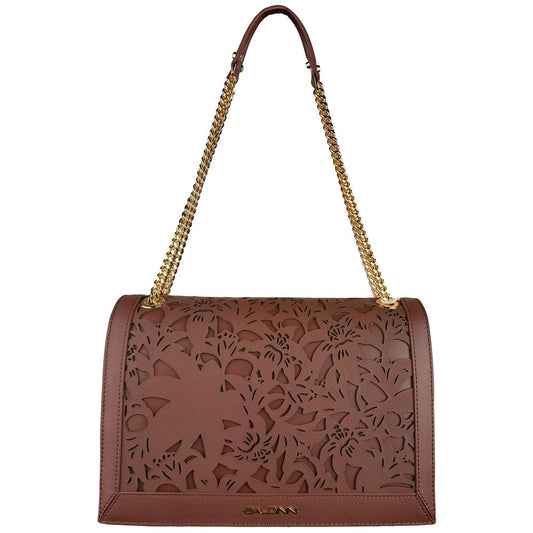 Brown Calfskin Shoulder Bag