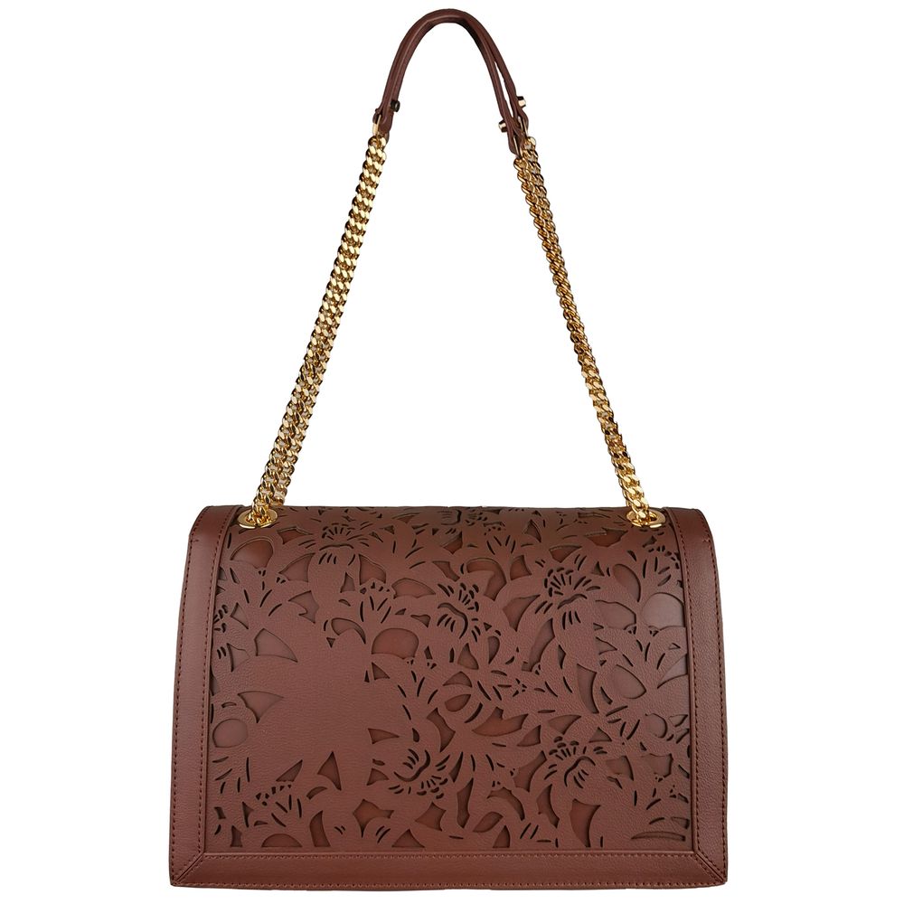 Brown Calfskin Shoulder Bag