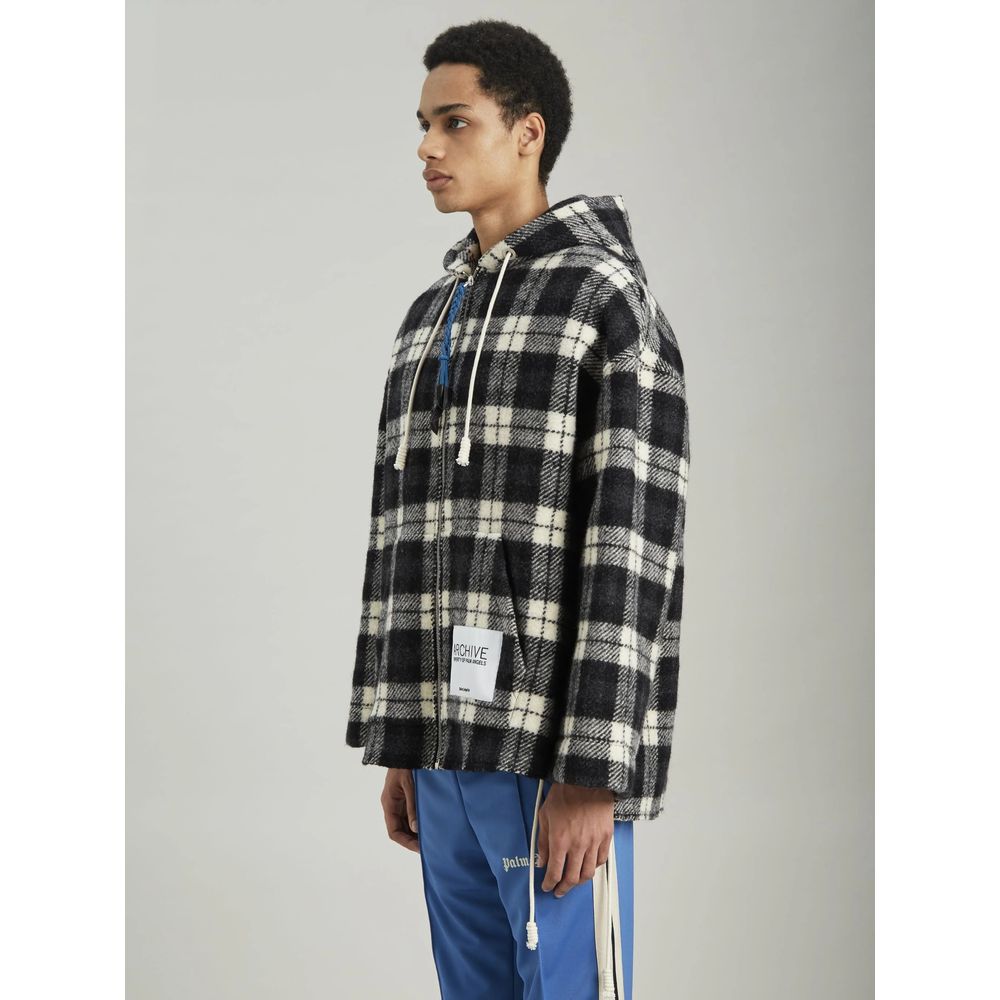Black Cashmere Men Sweater with Hood