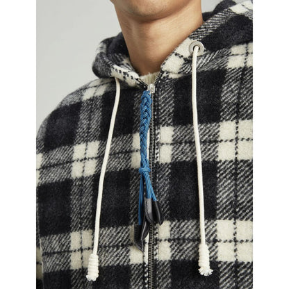 Black Cashmere Men Sweater with Hood