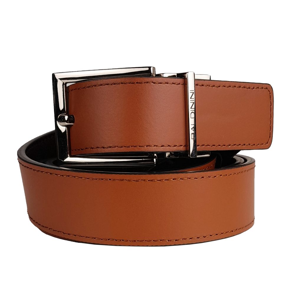 Brown Calfskin Men's Reversible Belt